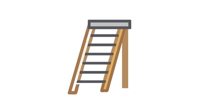 Simple flat ladder illustration against a White Background.