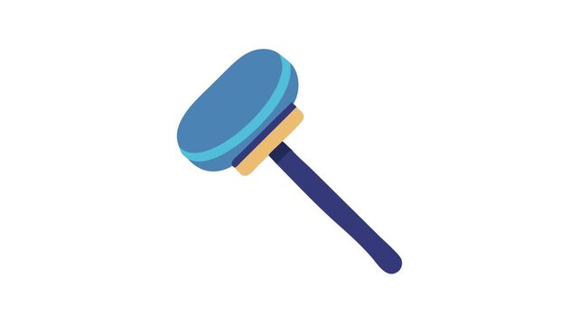 Stylized blue squeegee with handle on White Background graphic