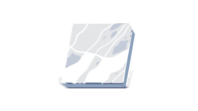 Abstract ice block illustration on solid White Background