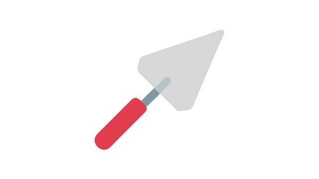 Isolated trowel tool illustration on White Background in flat style
