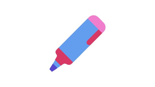Pink and blue marker pen isolated on White Background