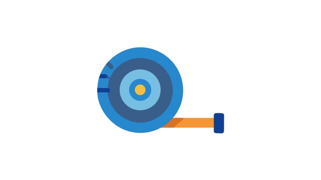 Flat design illustration of a blue and orange measuring tape