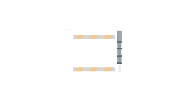 Stylized barrier with warning lights against a White Background