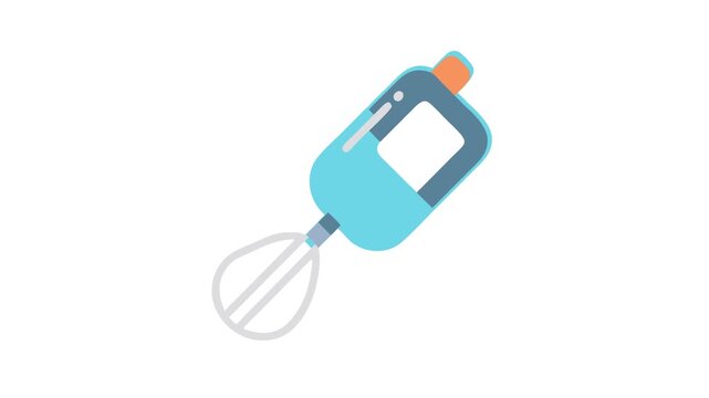 Modern flat illustration of hand mixer on dark background