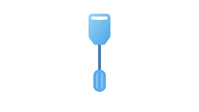 Light blue spatula on solid White Background kitchenware graphic