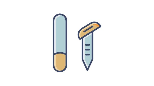 Iconic manicure nail file and cuticle pusher illustration isolated