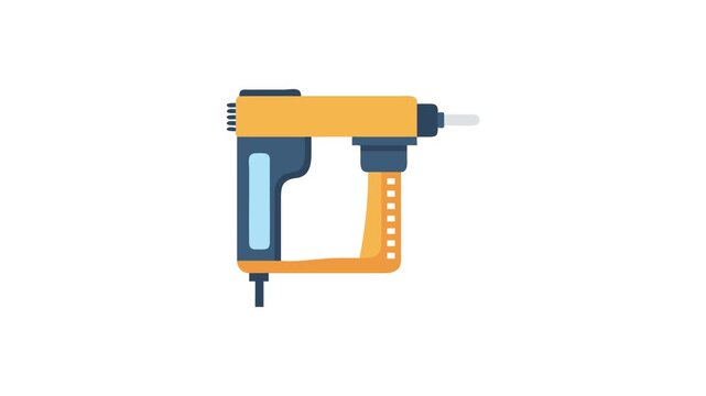 Simple flat illustration of a yellow and blue staple gun
