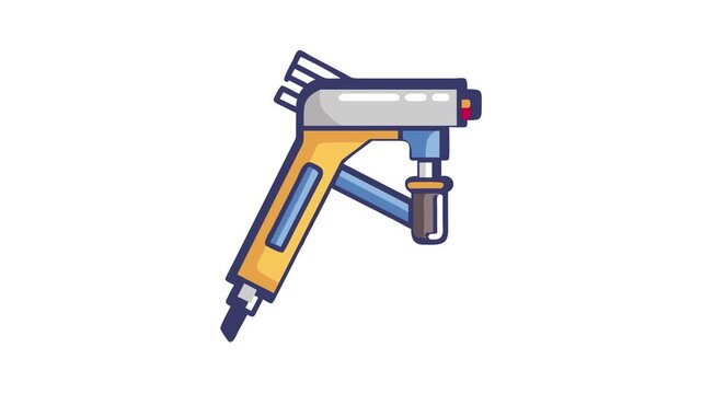 Illustration of an industrial riveter tool on White Background