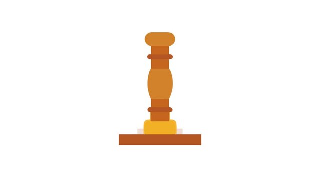 Isolated minimalist flat vector judge gavel against White Background