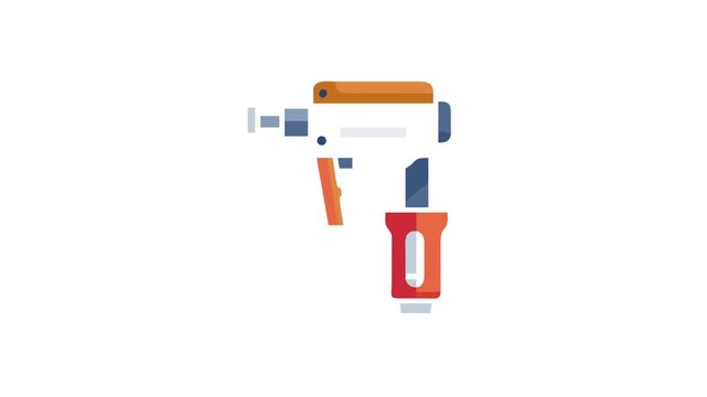 Stylized nail gun illustration for construction or diy projects