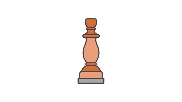 Elegant Chess Piece Icon on White Background Illustration