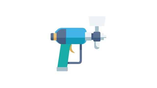 Flat design vector illustration of a spray painting gun