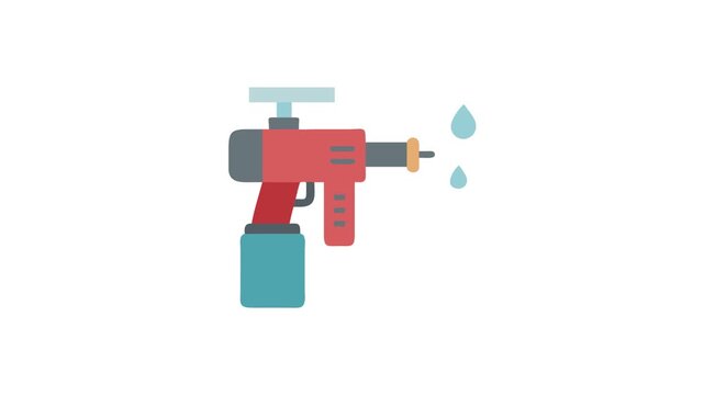 Stylized flat vector image of a vintage toy gun