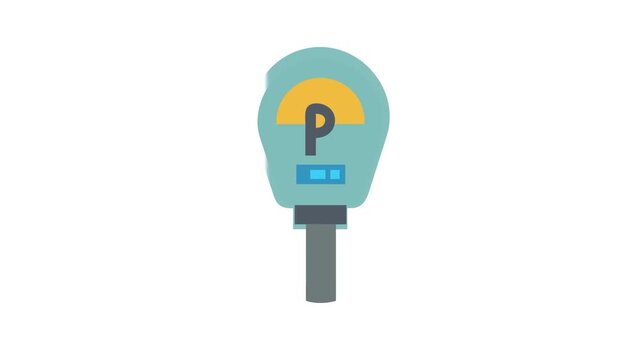 Simple parking meter illustration icon on a White Background