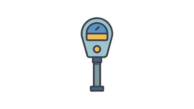 Cartoon style parking meter on a White Background