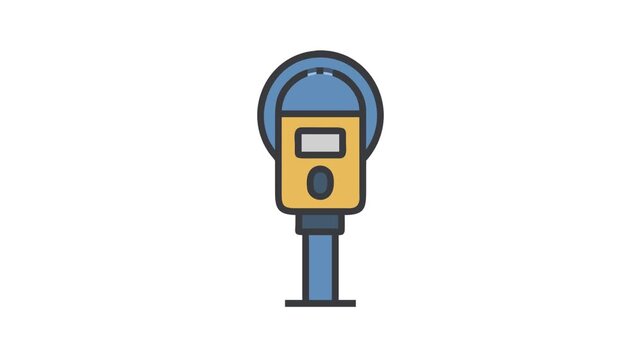 Isolated Parking Meter Illustration on a White Background