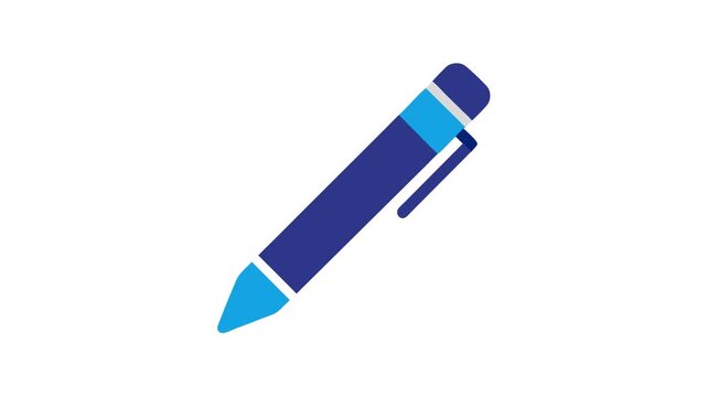 Stylized blue ballpoint pen on a dark background visual