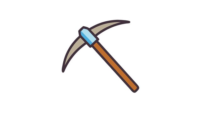 Illustration of a pickaxe for mining purposes on White