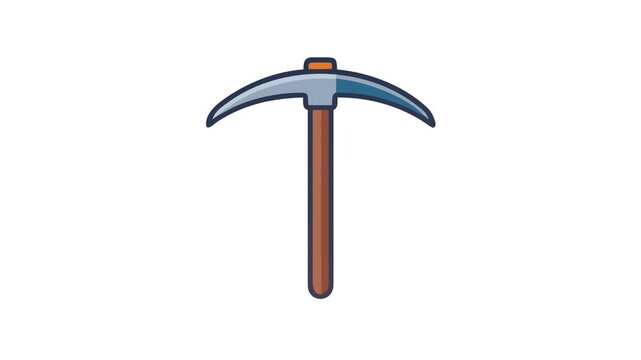 Minimalist pickaxe icon on White Background, perfect for design