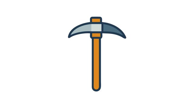 Stylized pickaxe tool graphic icon for construction themes