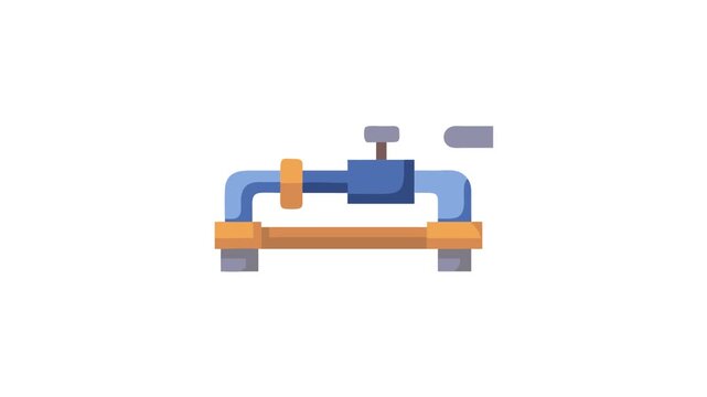 Plumbing fixture illustration with valve and support on White