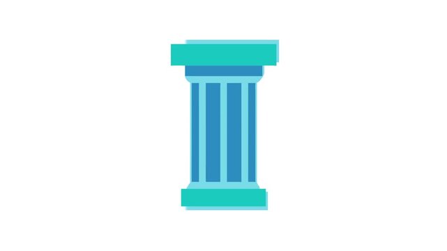 Blue column icon illustration on White Background design template