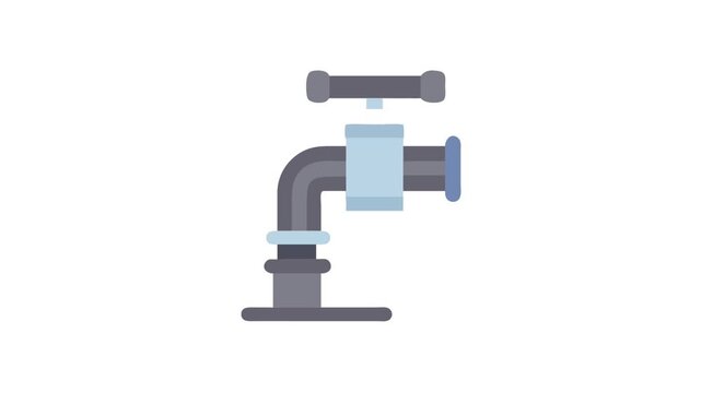 Flat faucet illustration against White Background plumbing fixture