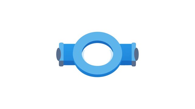 Blue pipe joint plumbing fitting for construction illustration design