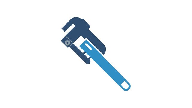 Pipe wrench illustration in flat design style on White