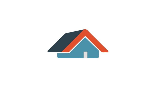 Stylized house icon illustration with basic geometric shapes