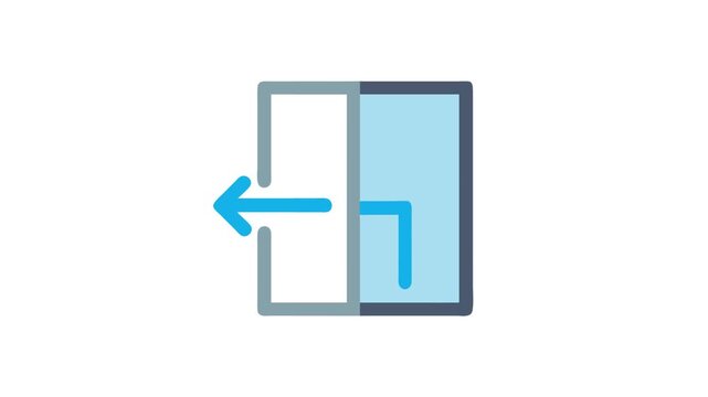 Simple flat design exit or logout icon illustration