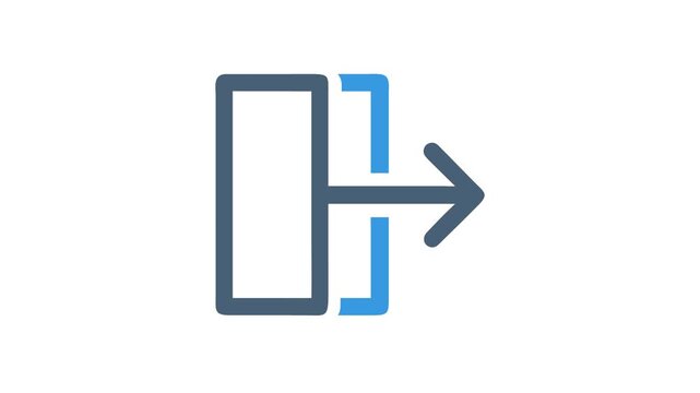 Exit icon showing logout with rectangle and arrow line