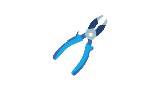 Flat vector illustration of blue pliers against White Background
