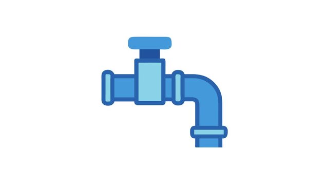 Illustration of a blue faucet on a White Background