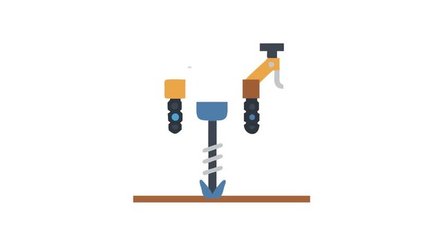 Ground drilling machine illustration for construction or landscaping