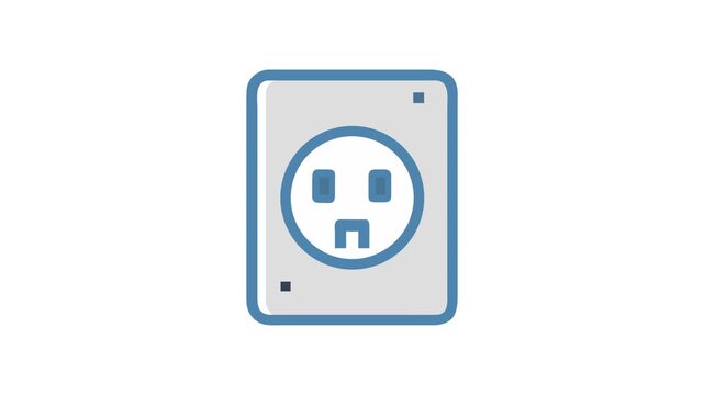 Isolated electrical outlet illustration on dark background for energy