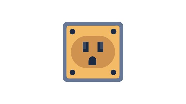 Flat vector illustration of modern electric wall outlet