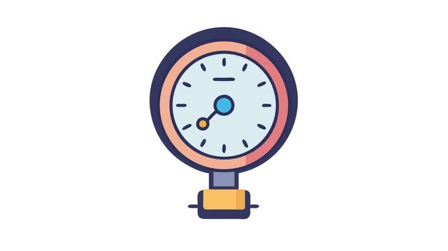 Manometer instrument flat illustration against black backdrop graphic element