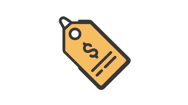 Isolated golden sale tag icon with dollar sign