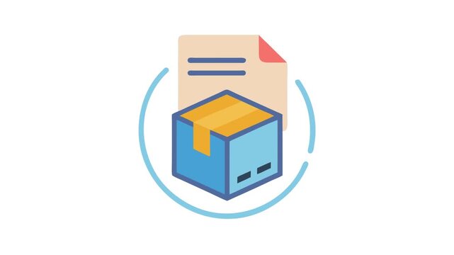 Shipping and logistics concept illustration with package and document