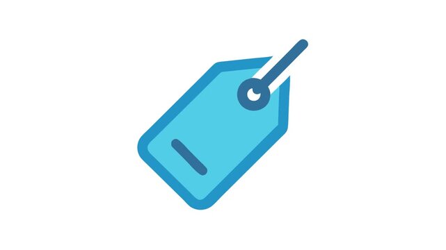 Minimalist flat icon of a price tag on White