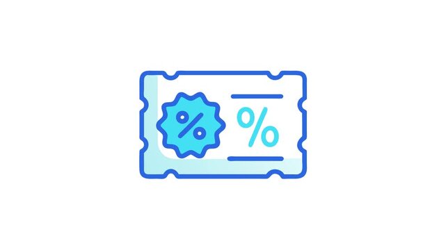 Discount coupon with percentage sign, flat style vector illustration