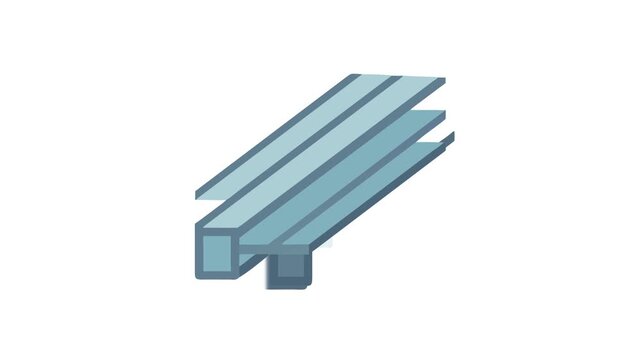 Abstract pastel blue parallel bars against a black backdrop