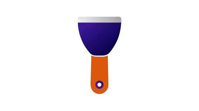 Cartoon illustration of a painter's filling knife tool