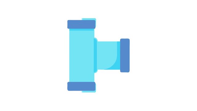 Light blue pipe fitting on White Background illustration