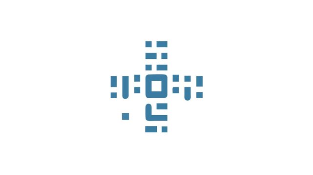 Simple flat design light blue QR code icon vector