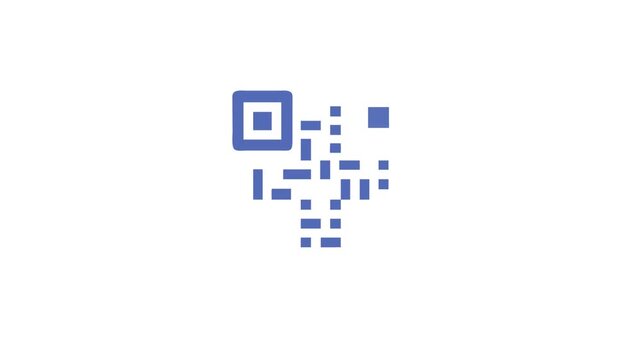 Flat design QR code icon with light blue background