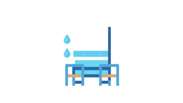 Water Harvesting System Structure Flat Design Illustration