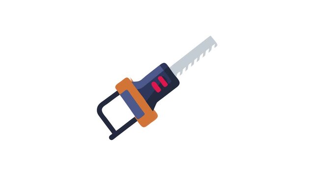 Modern flat design illustration of a reciprocating saw tool