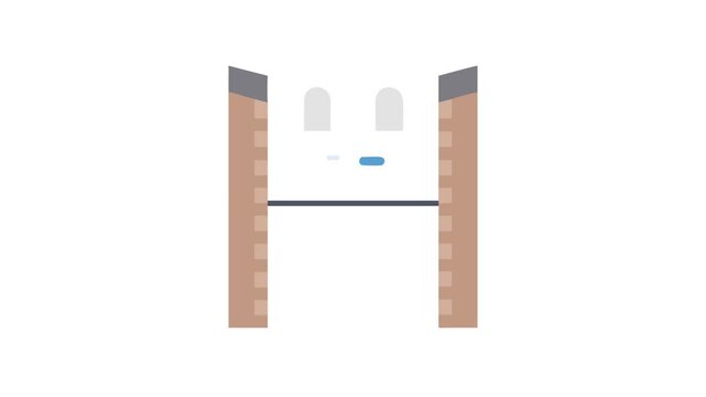 Flat Vector Icon Illustration of a Dam Structure